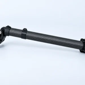 Angled full view of folding drone arm reference showing tube, fixing collar and end fittings