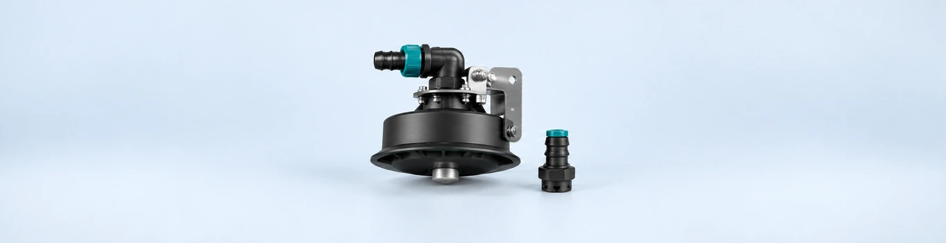 Illustration of civilian drone centrifugal spray nozzle and fittings